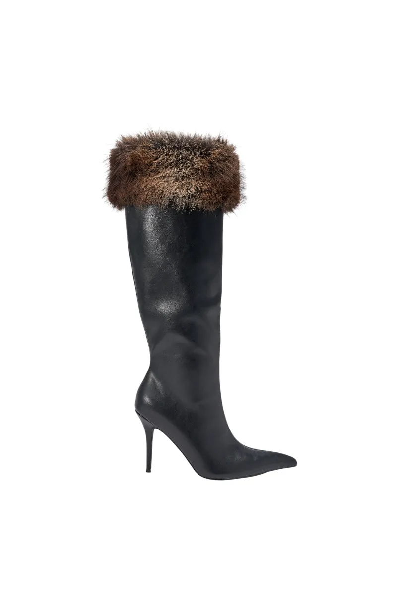 AZALEA WANG DOVE BLACK FUR TOPLINE BOOT sold by AKIRA product image thumbnail 5