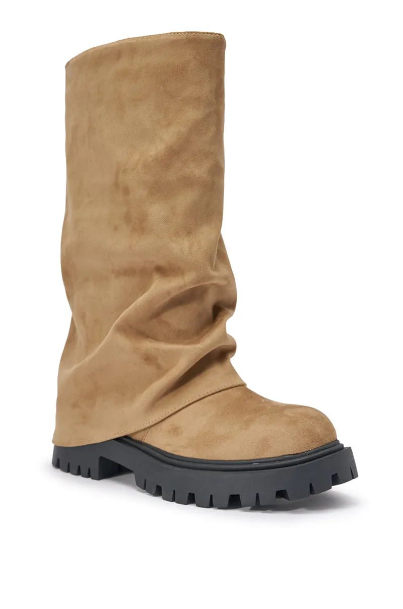 AZALEA WANG HOYT BEIGE FLAT RUCHED BOOTIE sold by AKIRA product image thumbnail 5