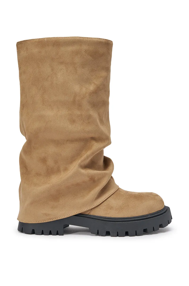 AZALEA WANG HOYT BEIGE FLAT RUCHED BOOTIE sold by AKIRA product image thumbnail 4