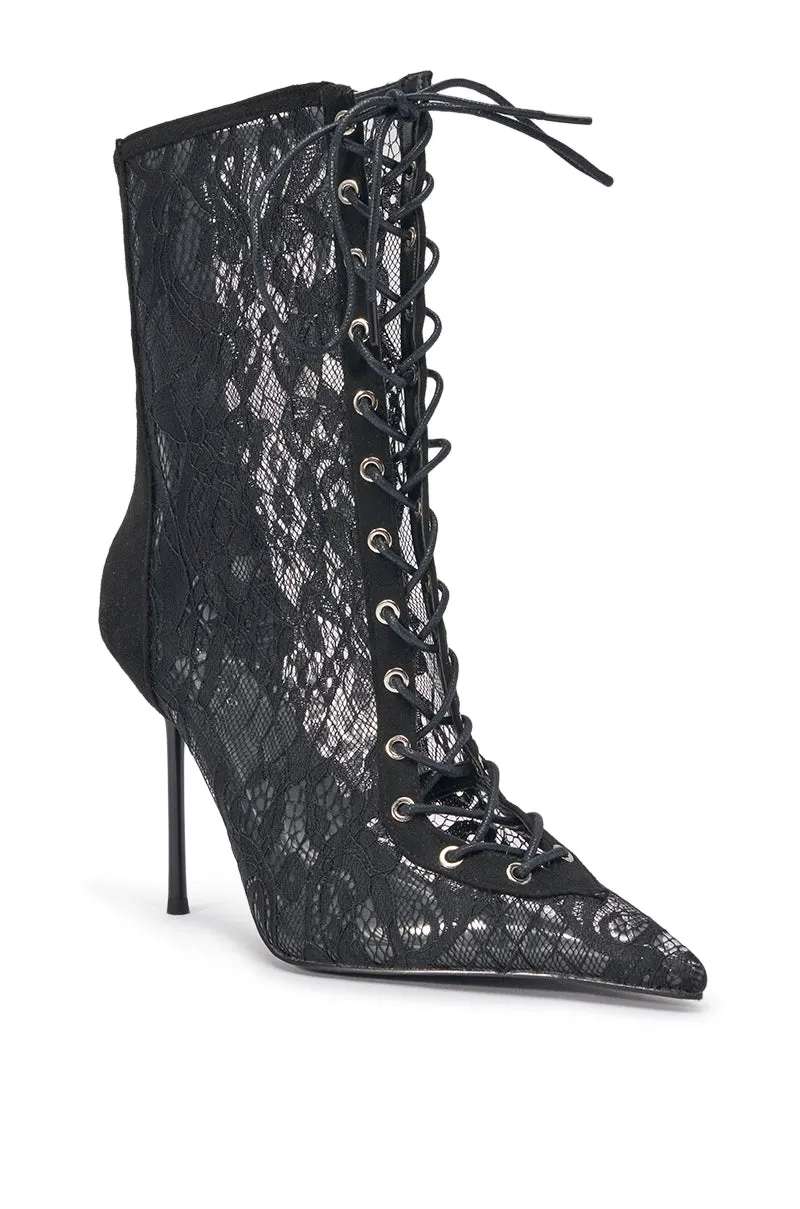 AZALEA WANG VIRTUOSO BLACK LACE STILETTO BOOTIE sold by AKIRA product image thumbnail 5
