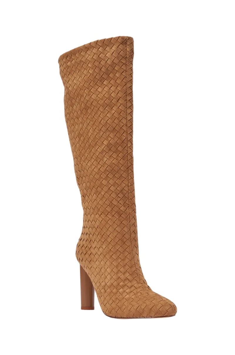 AZALEA WANG JUDY TAN SUEDE BLOCK HEEL BOOT sold by AKIRA product image thumbnail 5