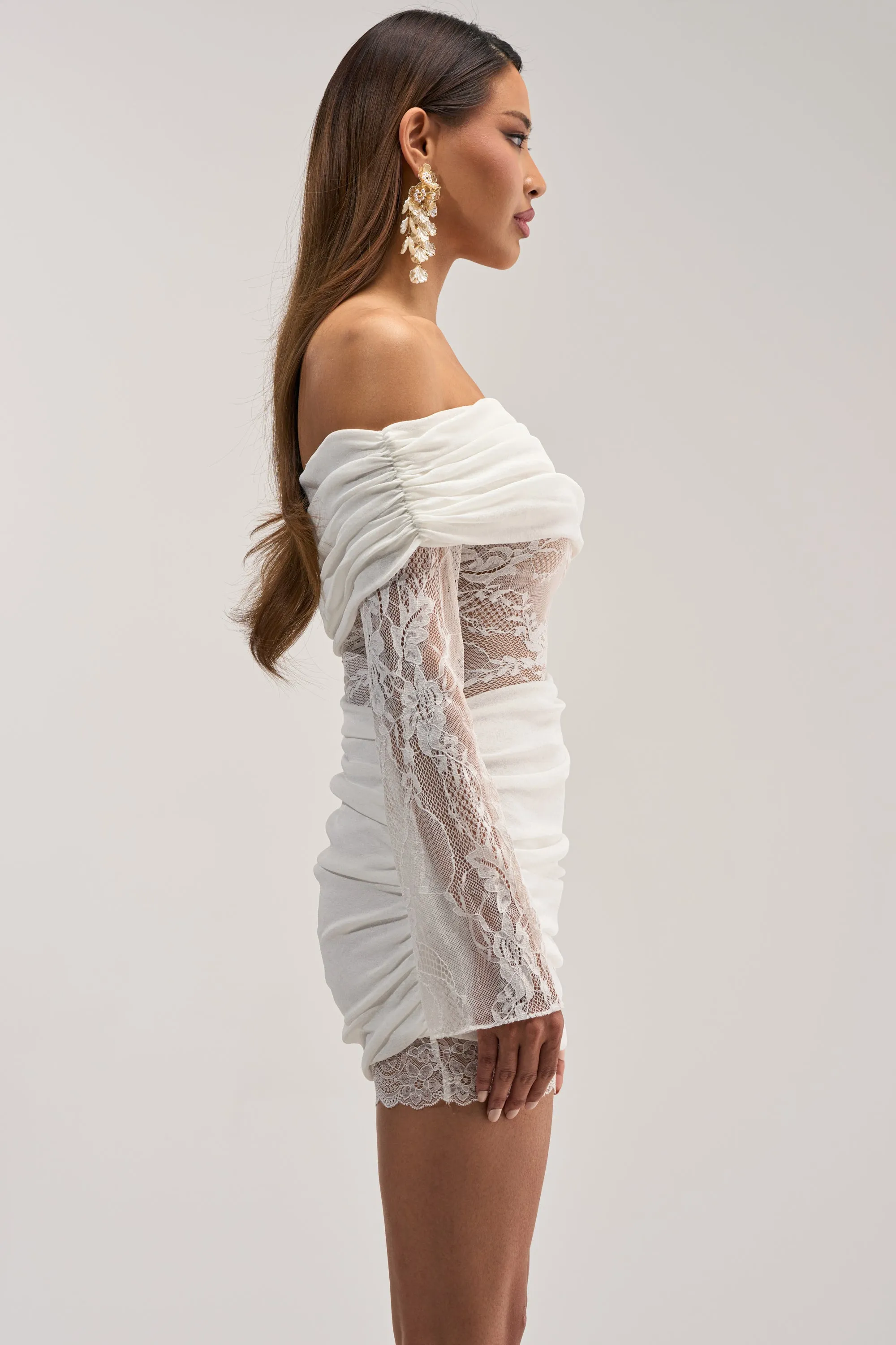 HAD ME AT HELLO KNIT MINI DRESS IN WHITE sold by AKIRA product image thumbnail 3