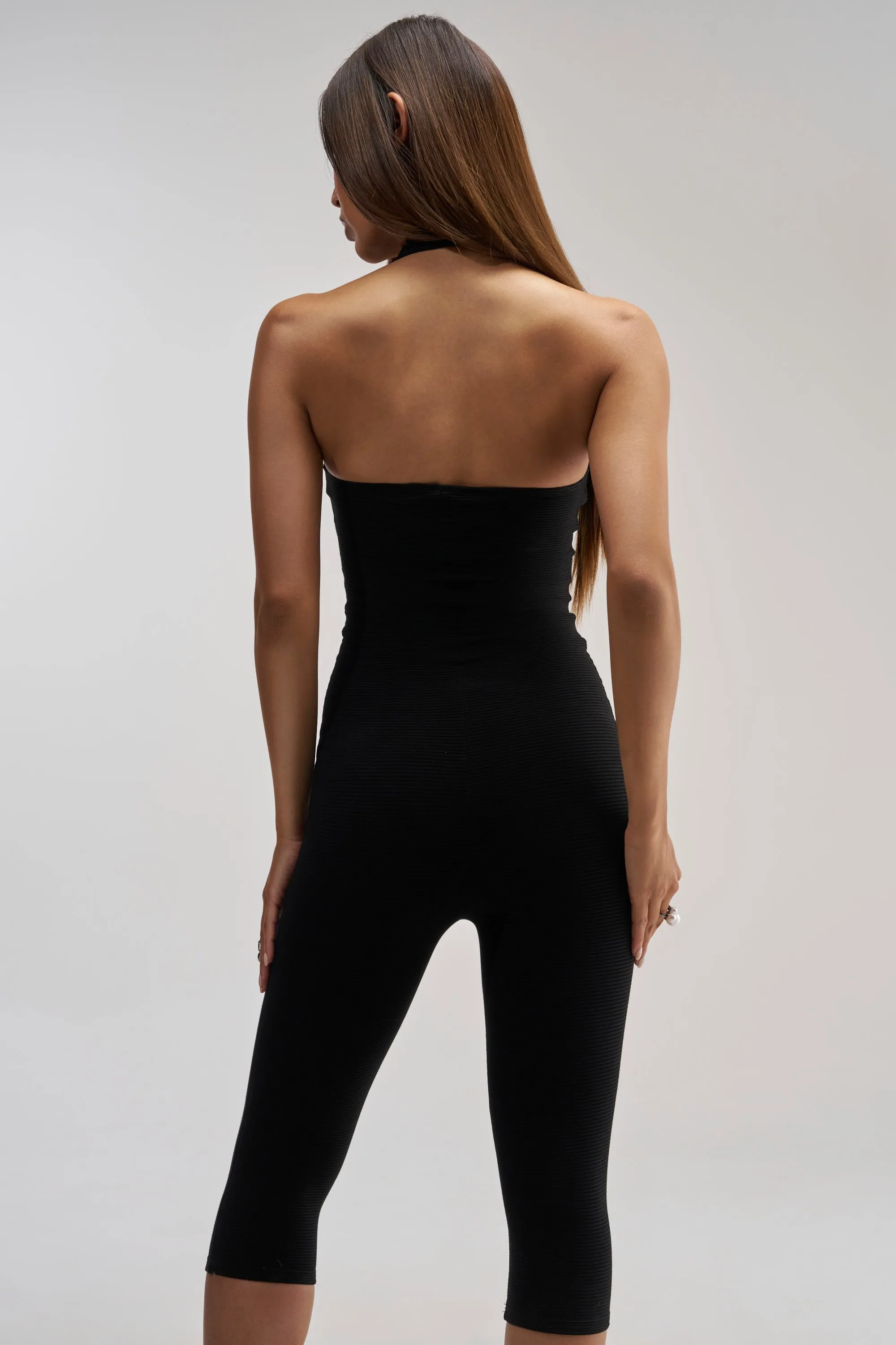 KEEP IT CUTE HALTER KNIT CAPRI JUMPSUIT sold by AKIRA product image thumbnail 4