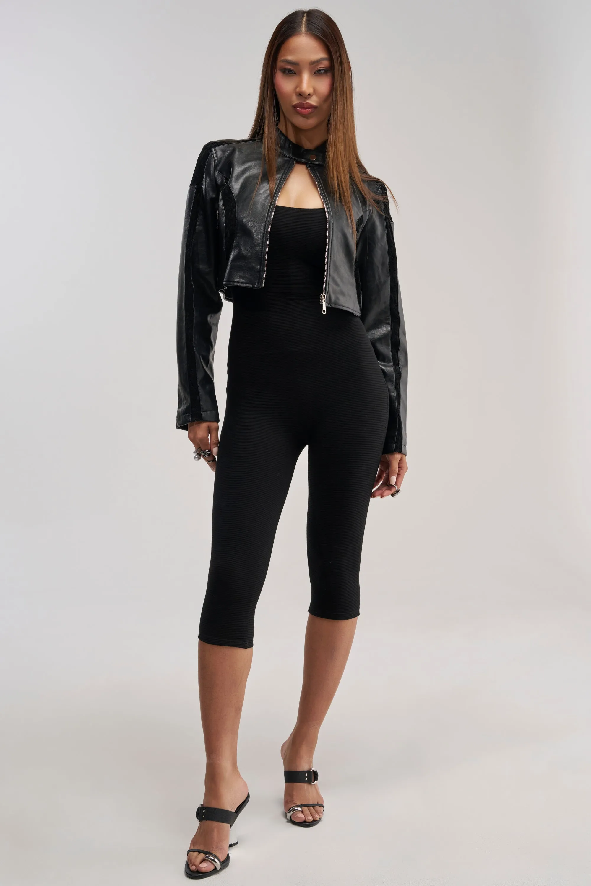 KEEP IT CUTE HALTER KNIT CAPRI JUMPSUIT sold by AKIRA product image thumbnail 5