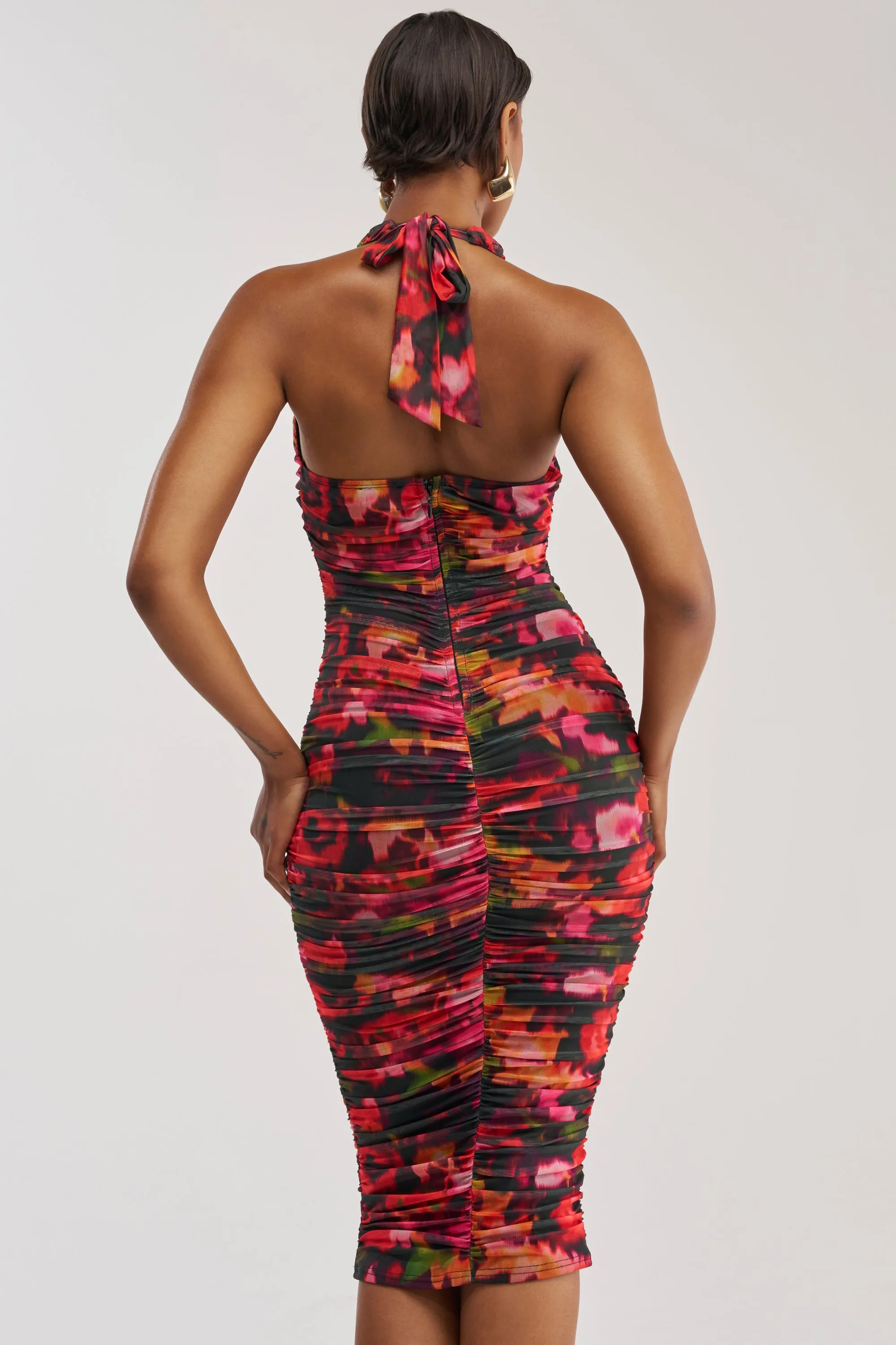 SPELL ON YOU ABSTRACT MIDI DRESS IN PINK MULTI sold by AKIRA product image thumbnail 4