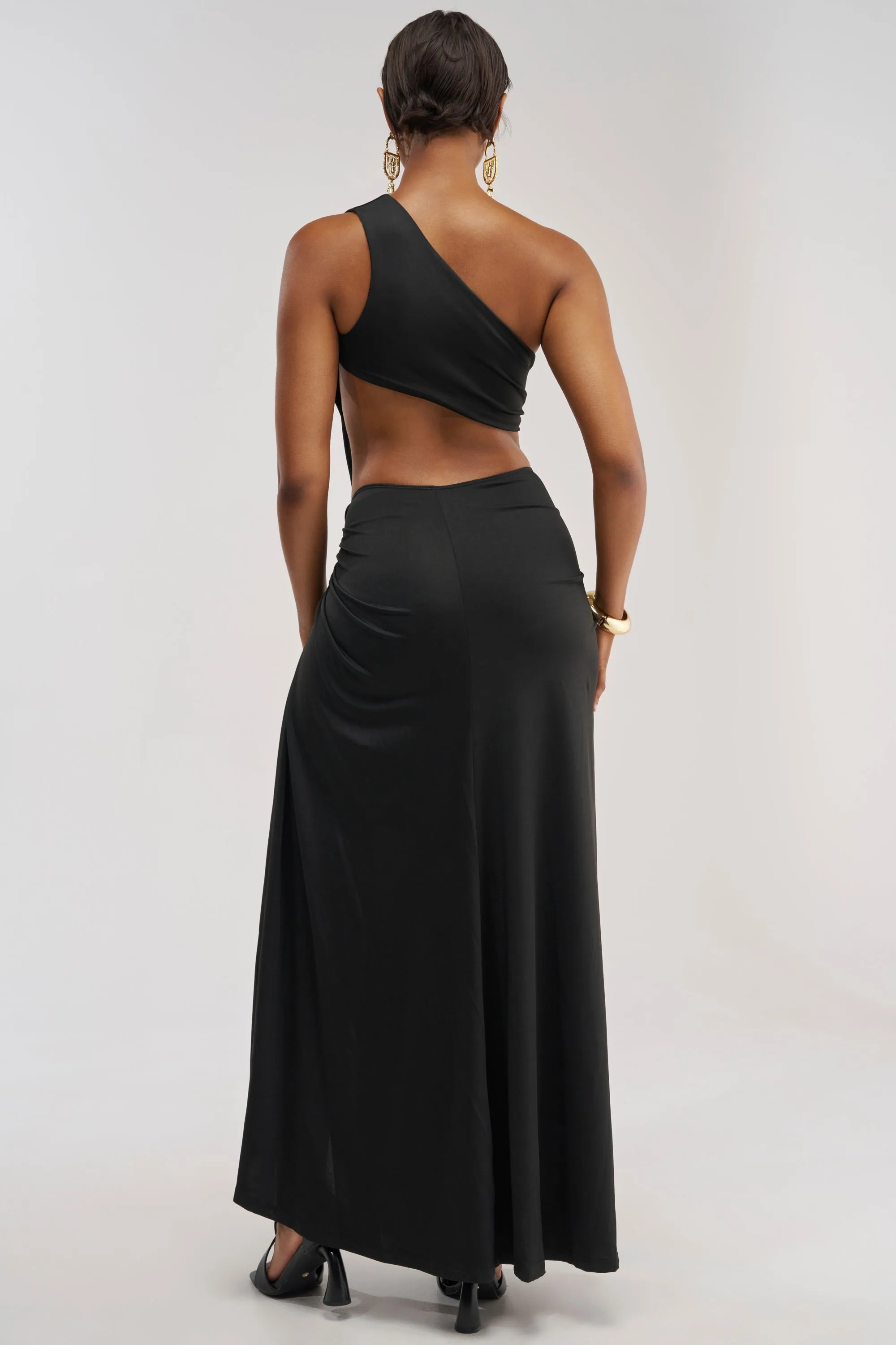 HEARTBREAKER ONE SHOULDER MAXI DRESS IN BLACK sold by AKIRA product image thumbnail 5