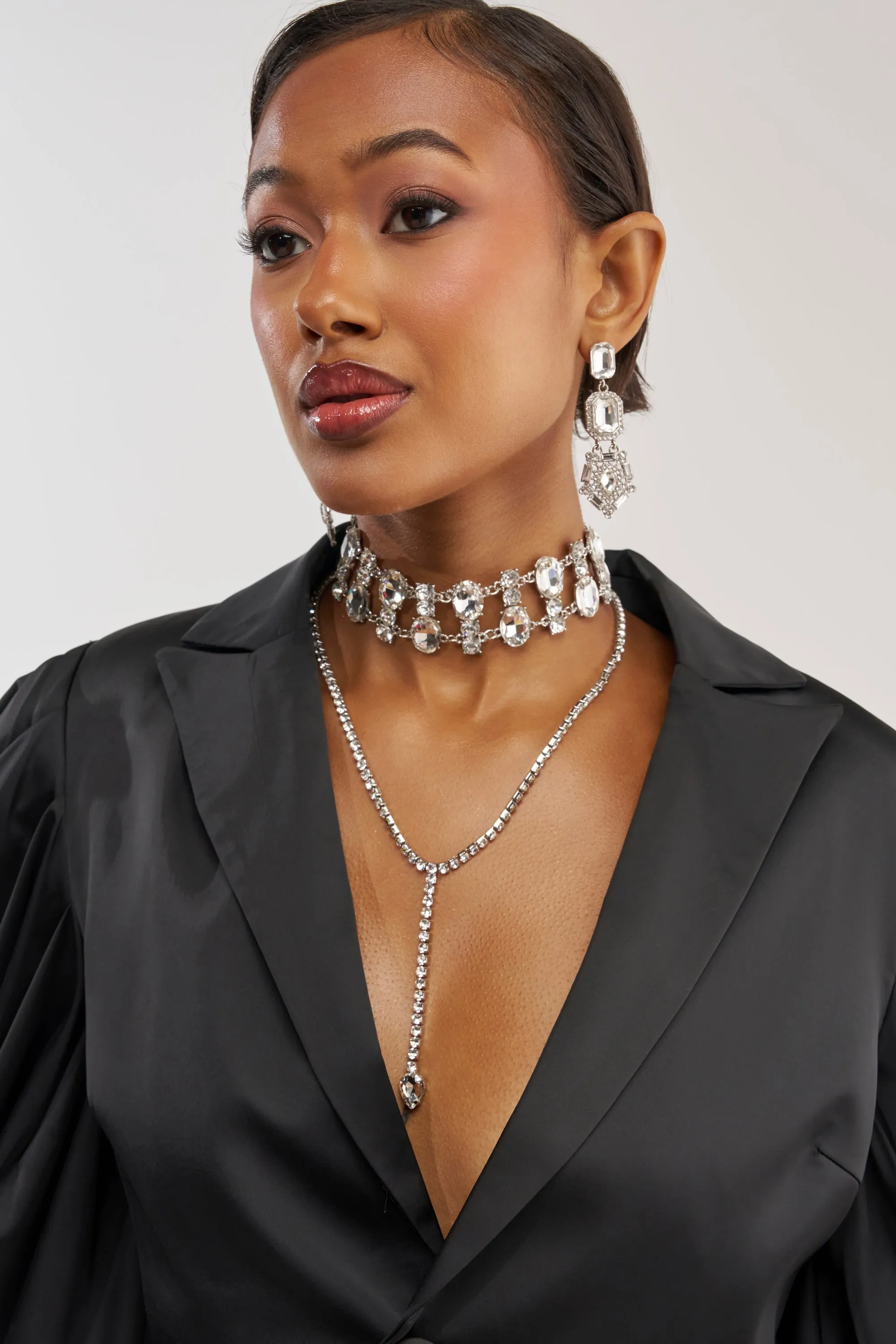 DIAMOND LOVER LAYERED NECKLACE SET sold by AKIRA product image thumbnail 2