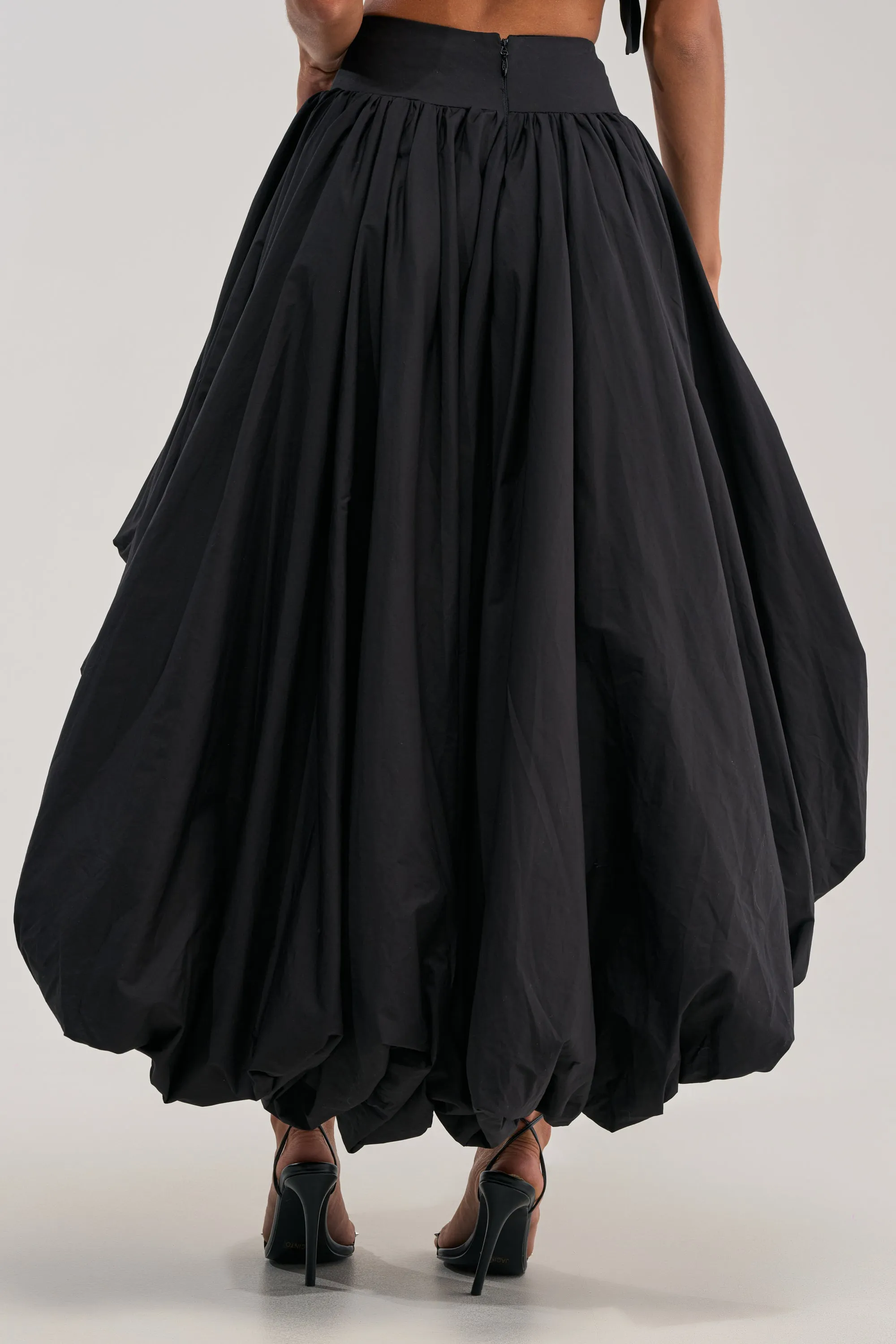 THE BIGGER THE BETTER HIGH LOW MAXI SKIRT IN BLACK sold by AKIRA product image thumbnail 5