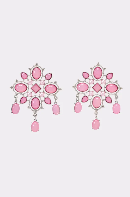 FESTIVAL VIBES STATEMENT EARRING IN PINK made by AKIRA