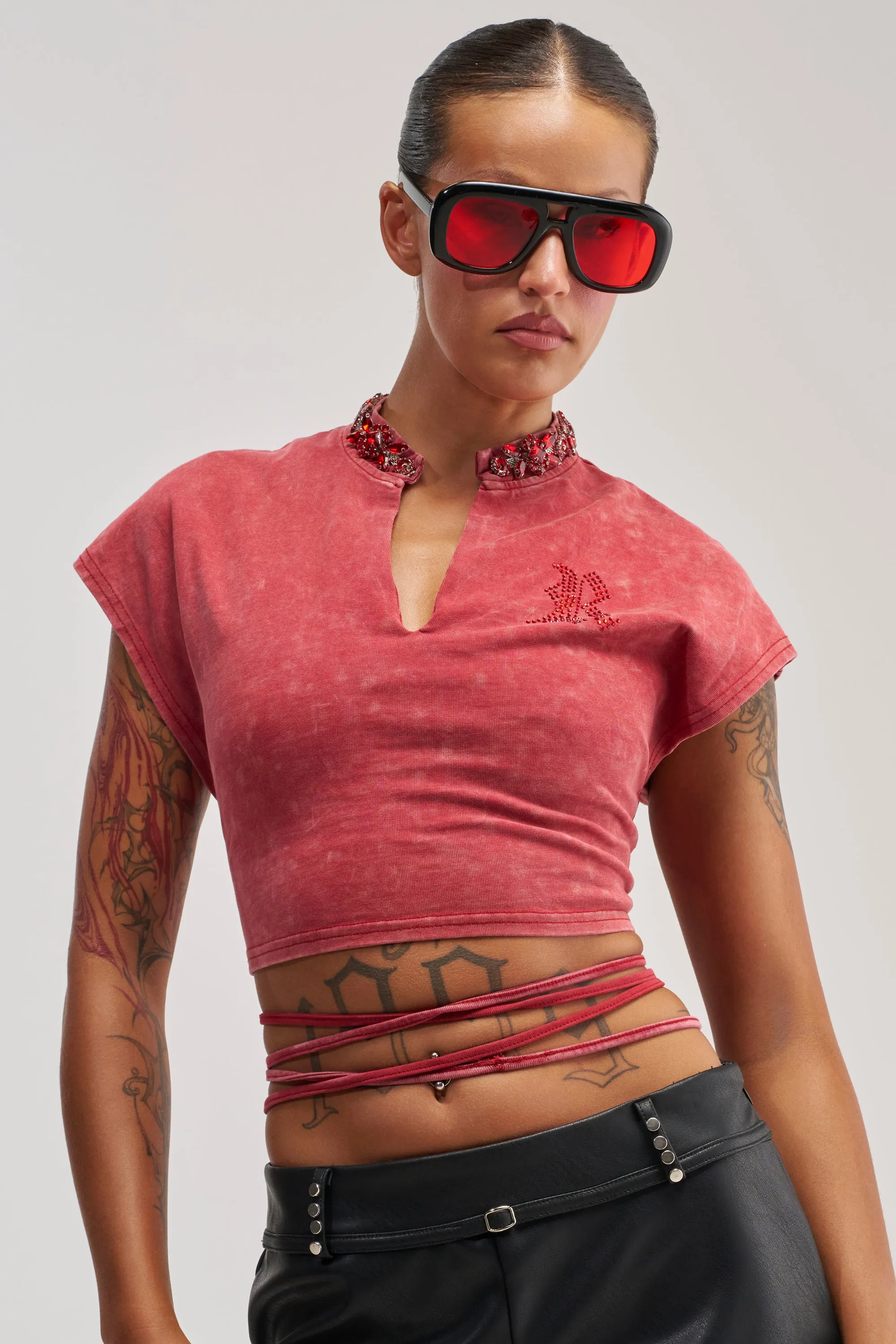 CHERRY ON TOP CROPPED TEE sold by AKIRA product image thumbnail 4