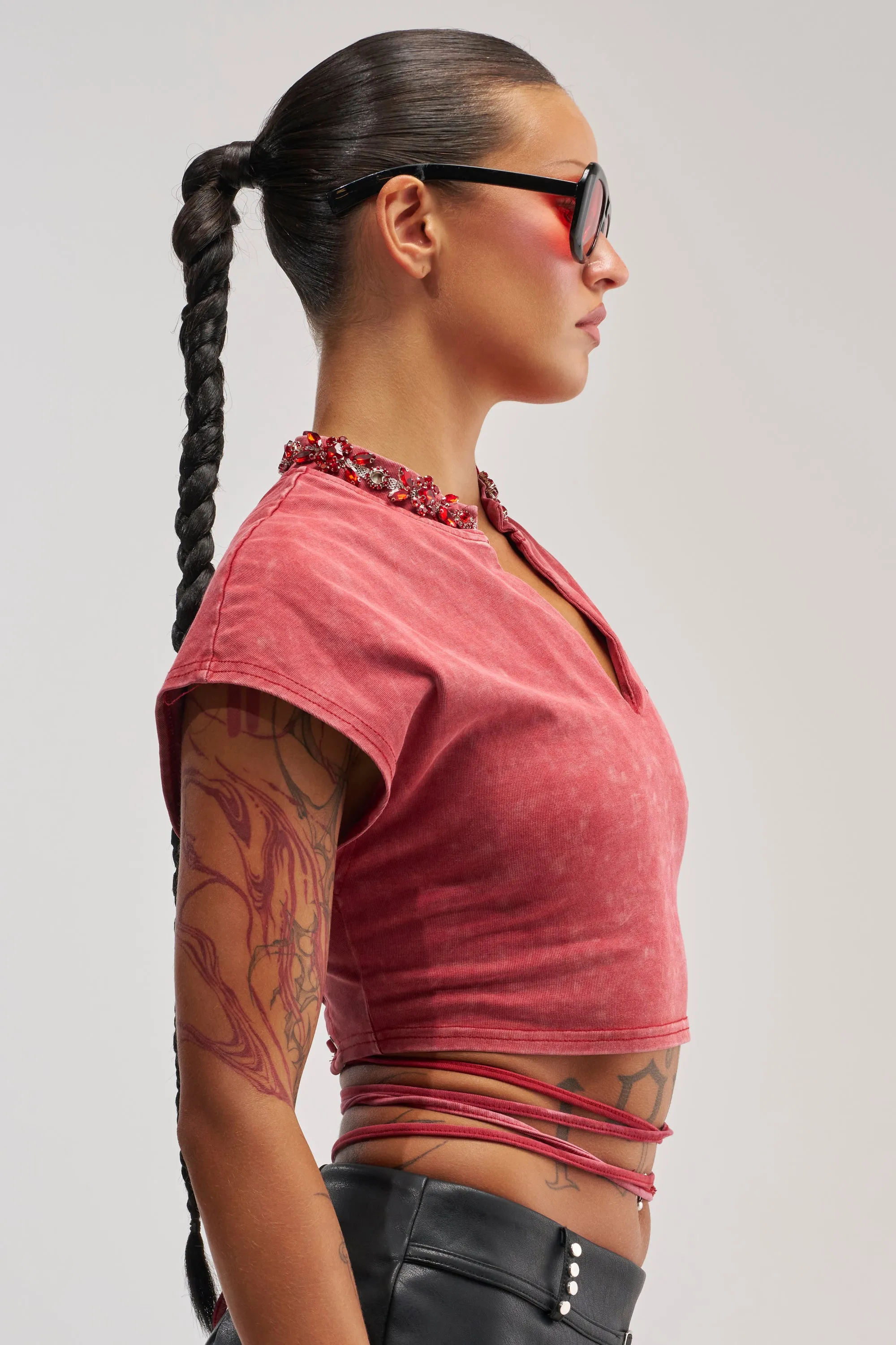 CHERRY ON TOP CROPPED TEE sold by AKIRA product image thumbnail 5