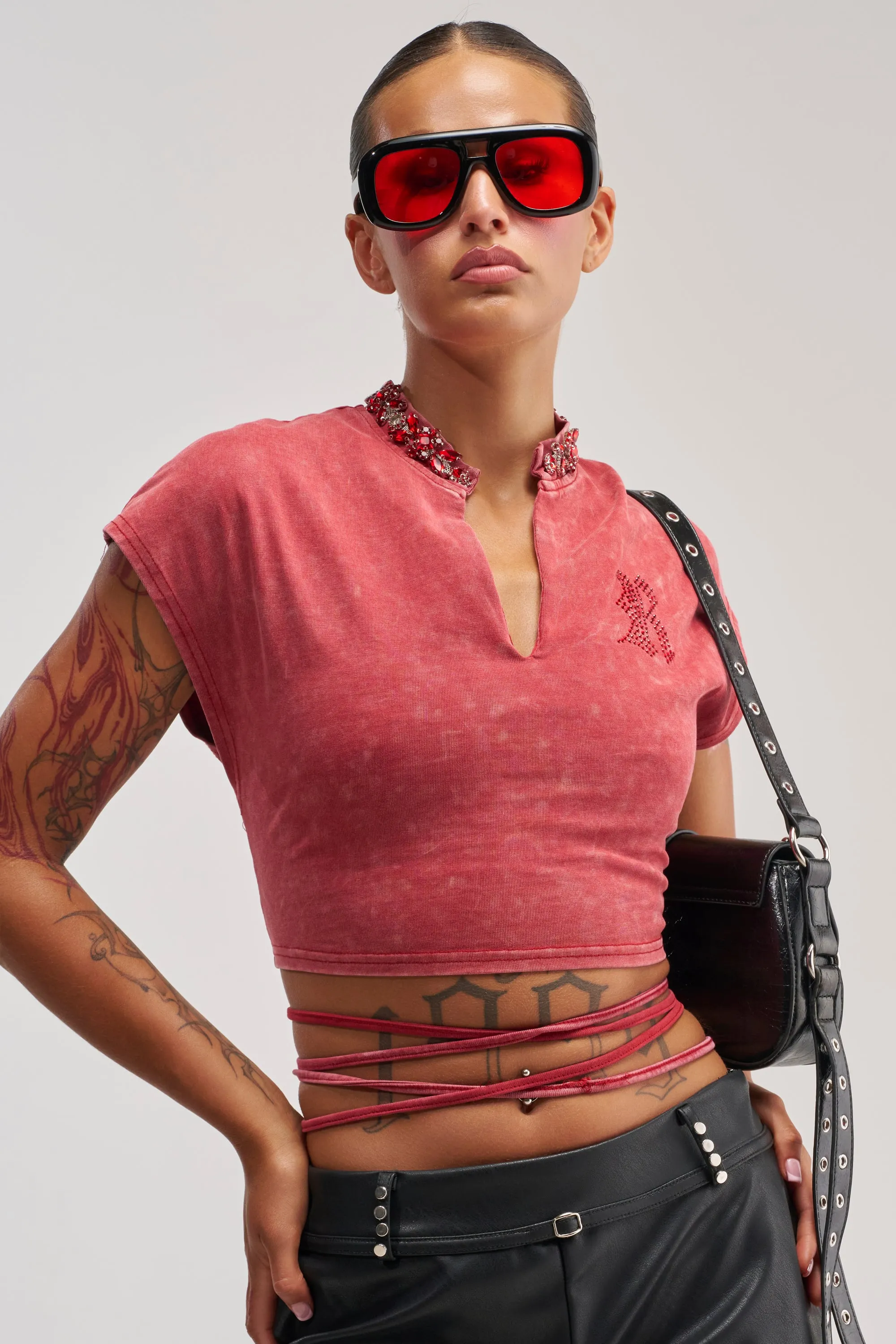 CHERRY ON TOP CROPPED TEE sold by AKIRA product image thumbnail 2