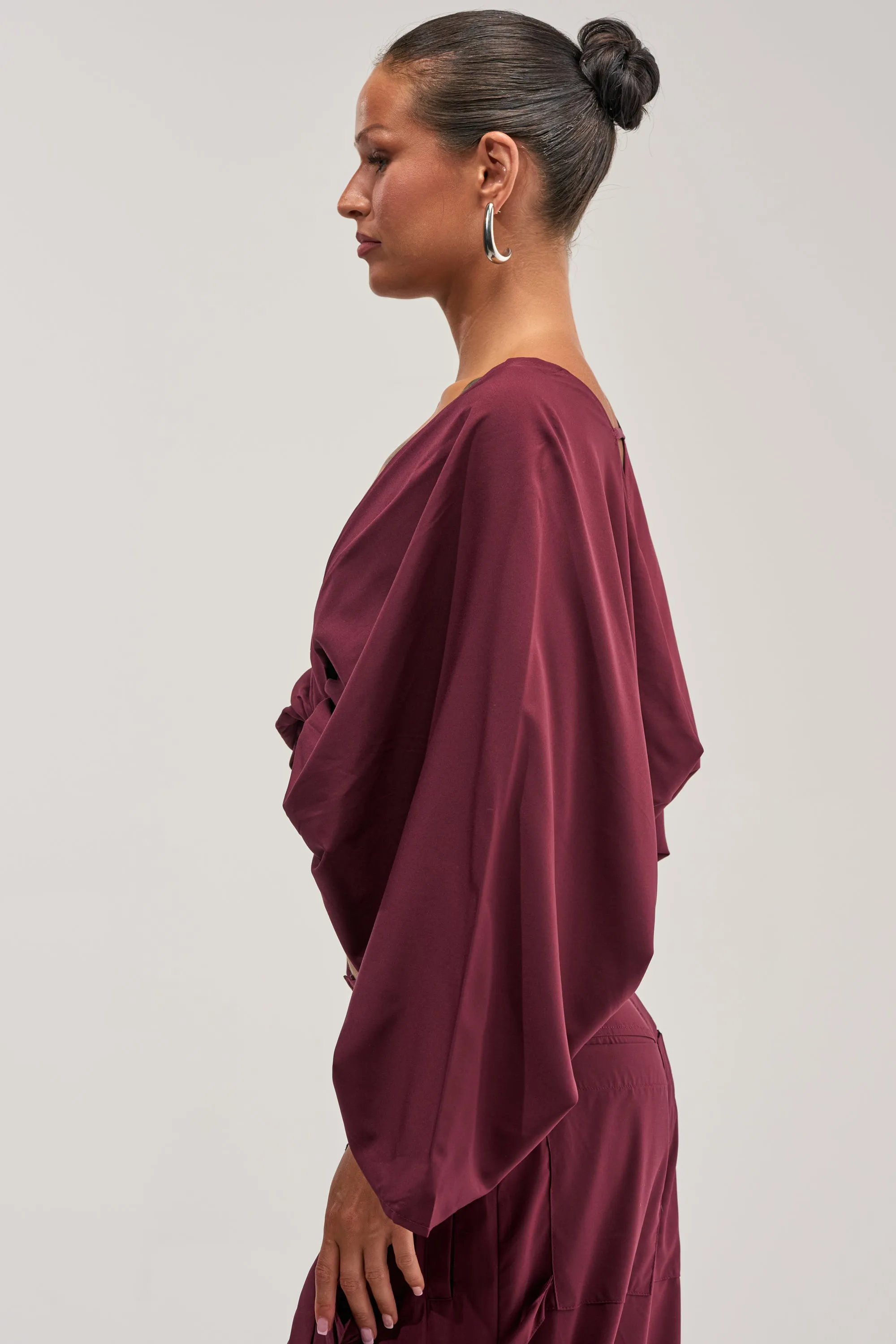 TALK ABOUT ME BLOUSE IN DEEP BURGUNDY sold by AKIRA product image thumbnail 3