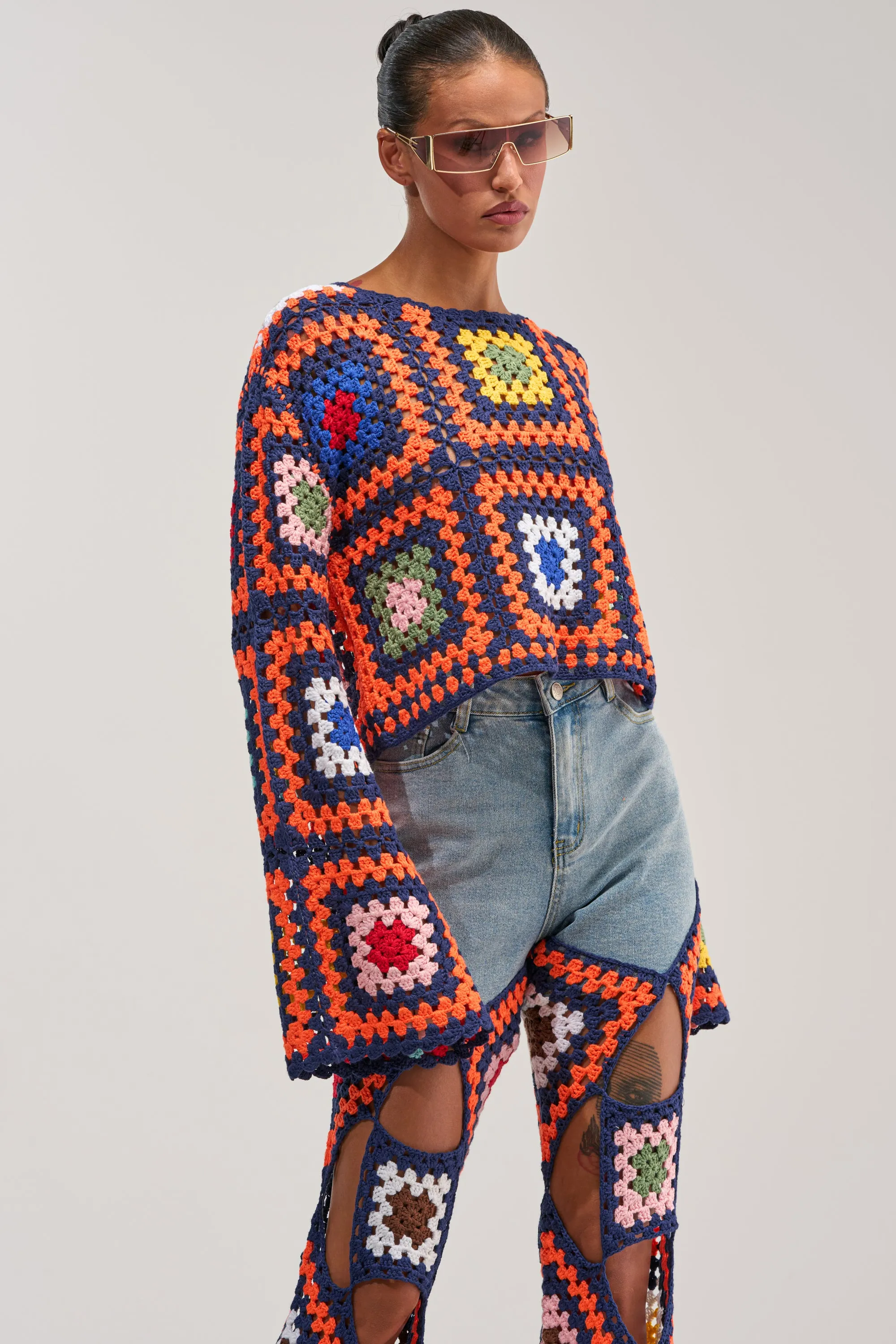 MIXED FEELING CROCHET SWEATER sold by AKIRA product image thumbnail 3