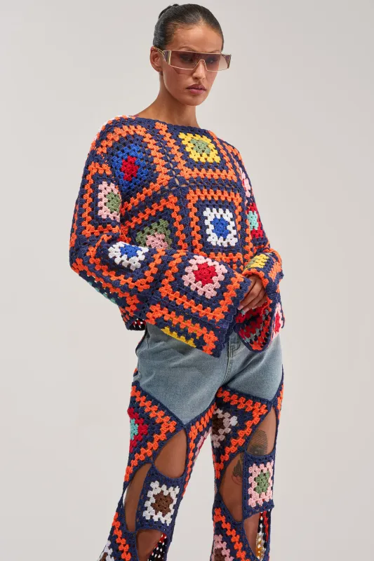 MIXED FEELING CROCHET SWEATER made by AKIRA