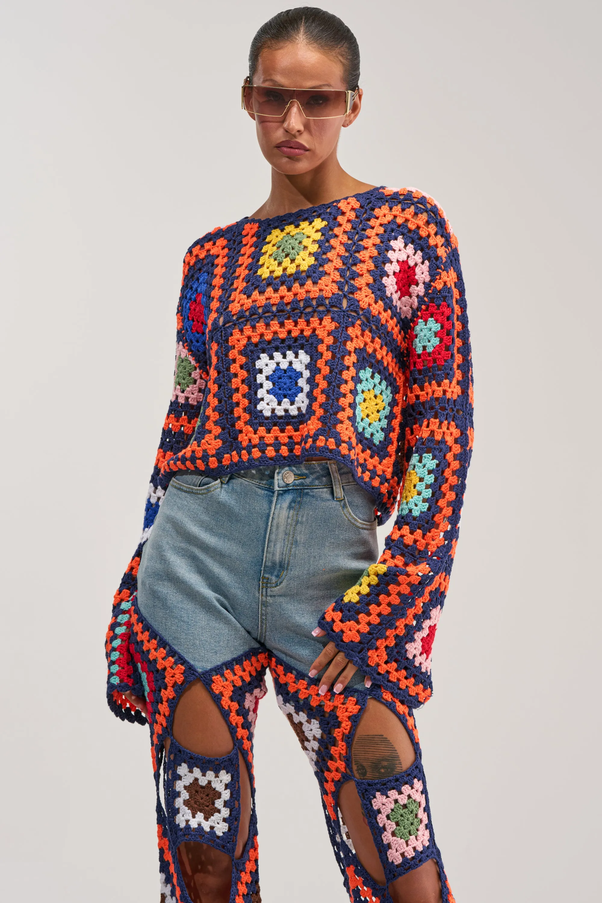 MIXED FEELING CROCHET SWEATER sold by AKIRA product image thumbnail 2