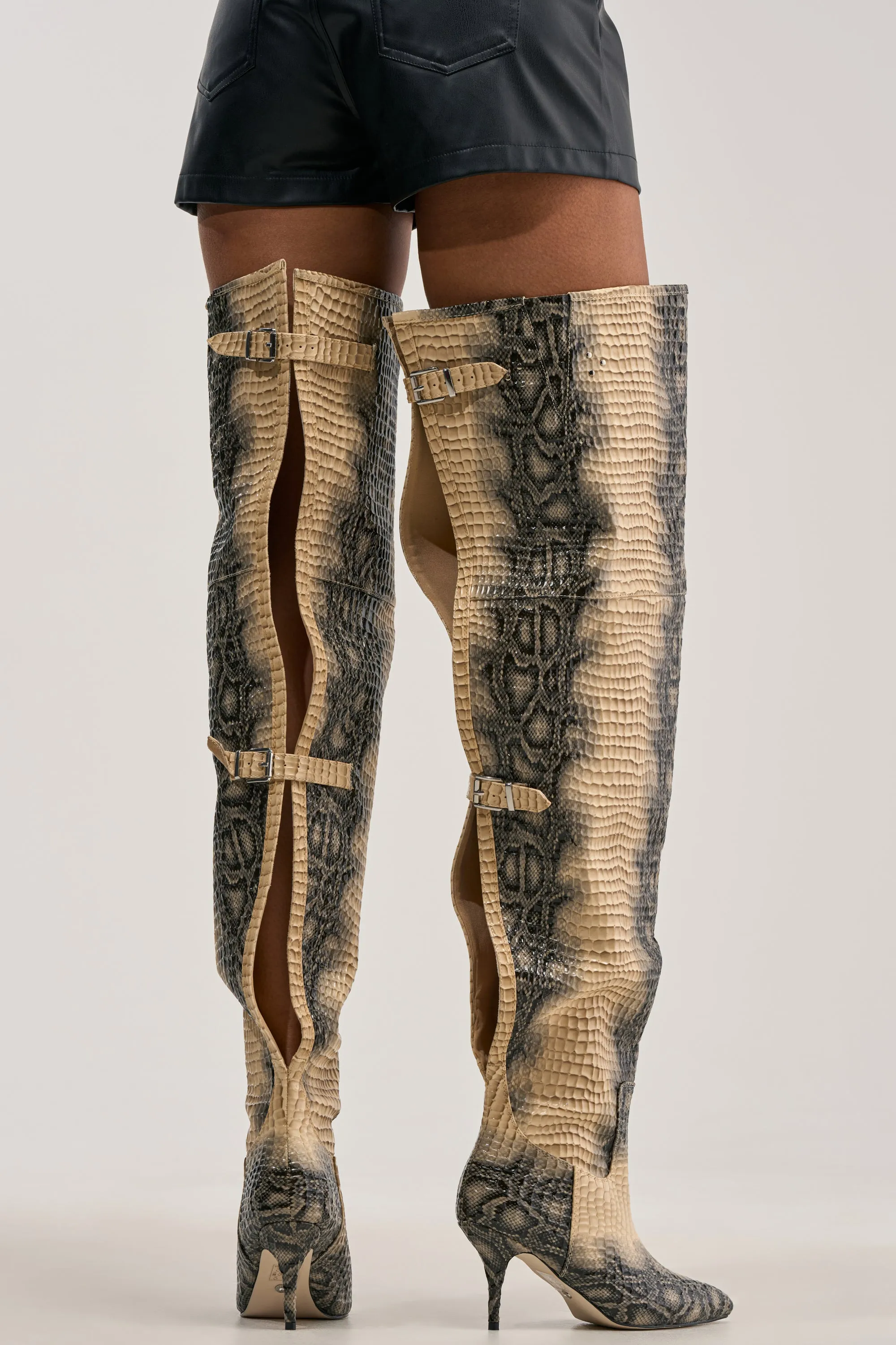 AZALEA WANG MOONREEL SNAKE THIGH HIGH BOOT sold by AKIRA product image thumbnail 3