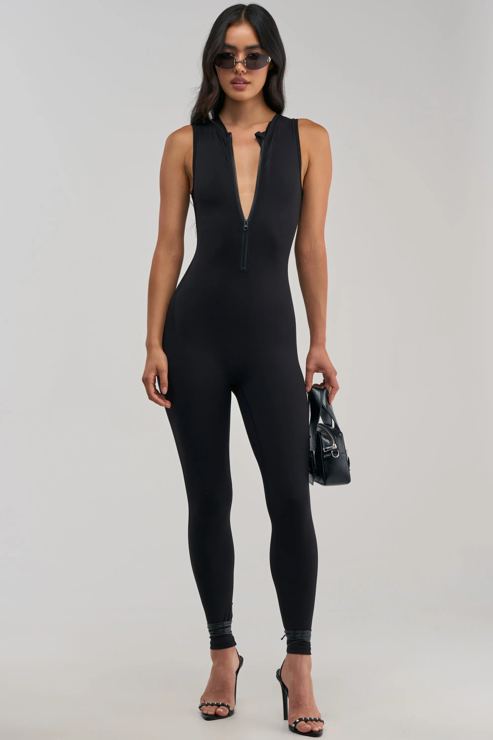 HANNAH HIGH NECK FITTED SLEEVELESS JUMPSUIT sold by AKIRA product image thumbnail 2