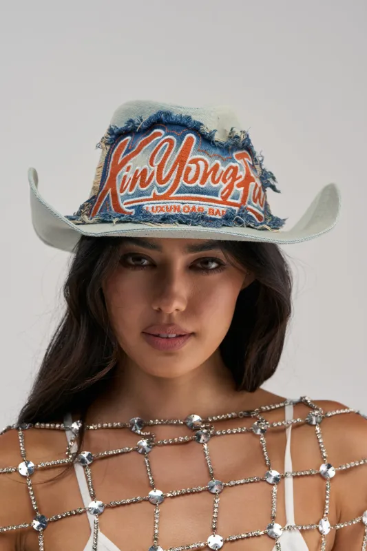 WITH THE TIMES DENIM COWBOY HAT made by AKIRA