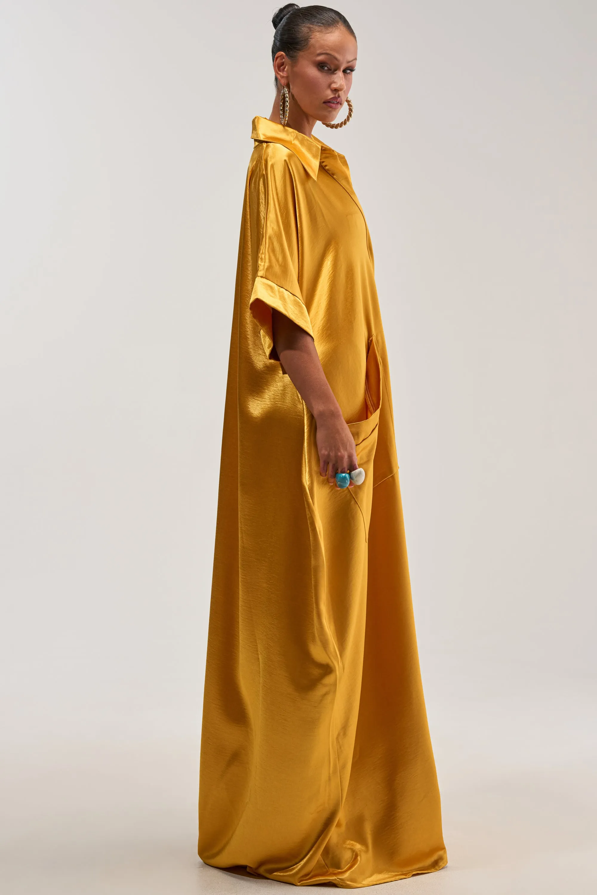 SHE'S RICH OVERSIZED JUMPSUIT IN MUSTARD sold by AKIRA product image thumbnail 4