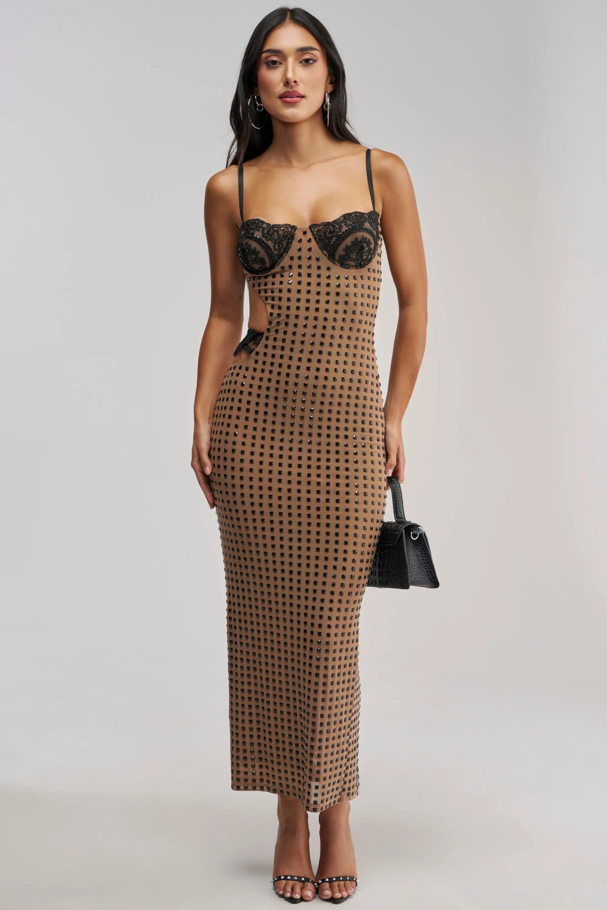 NEVER ALONE IN THE SHEETS RHINESTONE MAXI DRESS sold by AKIRA product image thumbnail 3