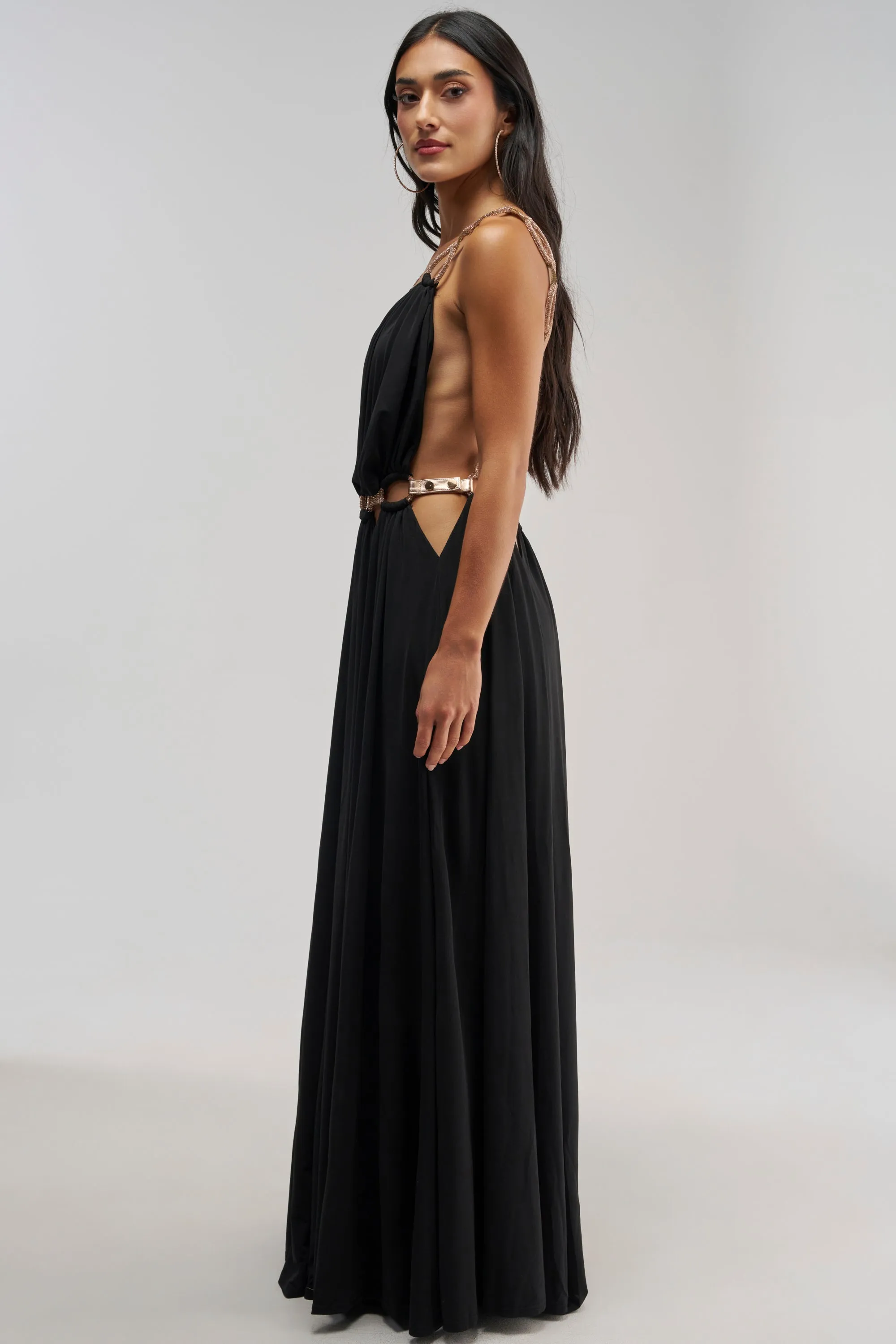SITTING PRETTY PAVE CHAIN LINK JUMPSUIT DRESS sold by AKIRA product image thumbnail 4