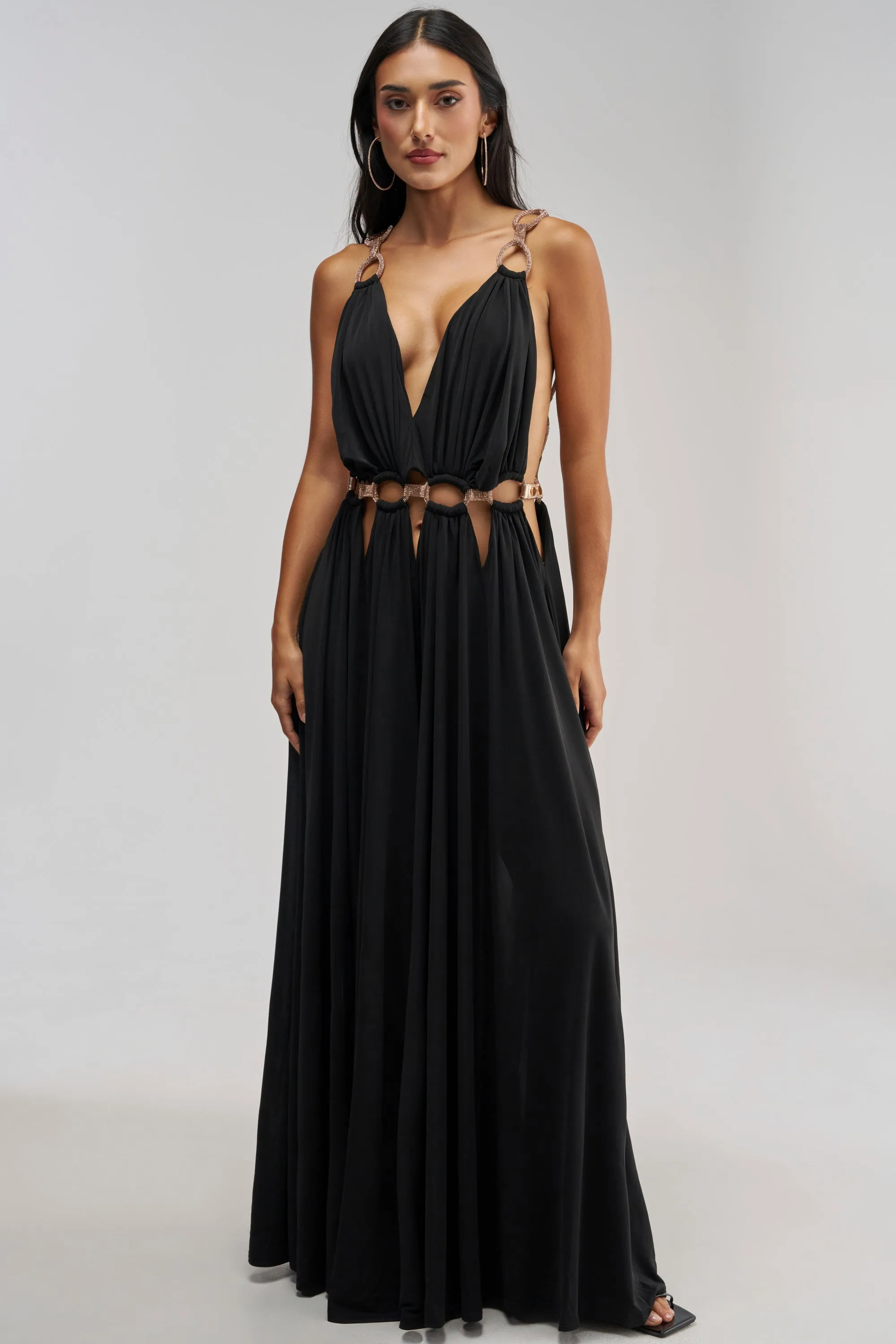 SITTING PRETTY PAVE CHAIN LINK JUMPSUIT DRESS sold by AKIRA product image thumbnail 2