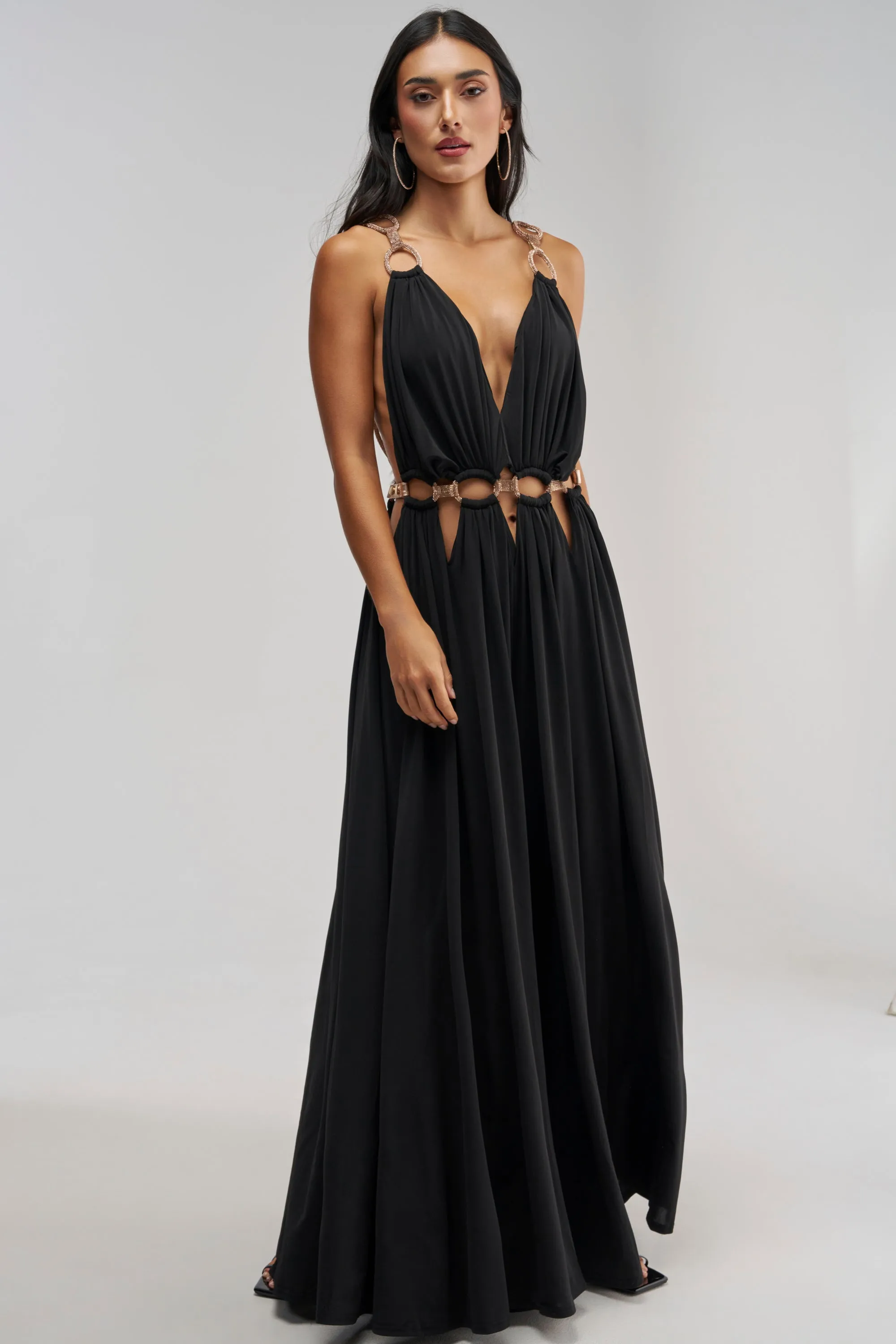 SITTING PRETTY PAVE CHAIN LINK JUMPSUIT DRESS sold by AKIRA product image thumbnail 3