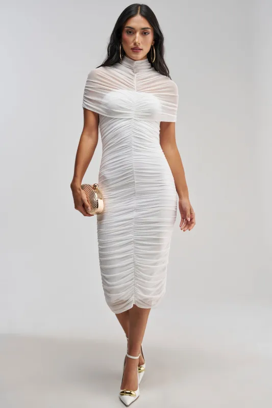 FIRST CLASS FANTASY MESH MIDI DRESS made by AKIRA