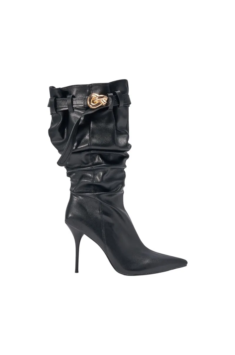 AZALEA WANG AZELINE BLACK PU SLOUCHY STILETTO BOOT sold by AKIRA product image thumbnail 5
