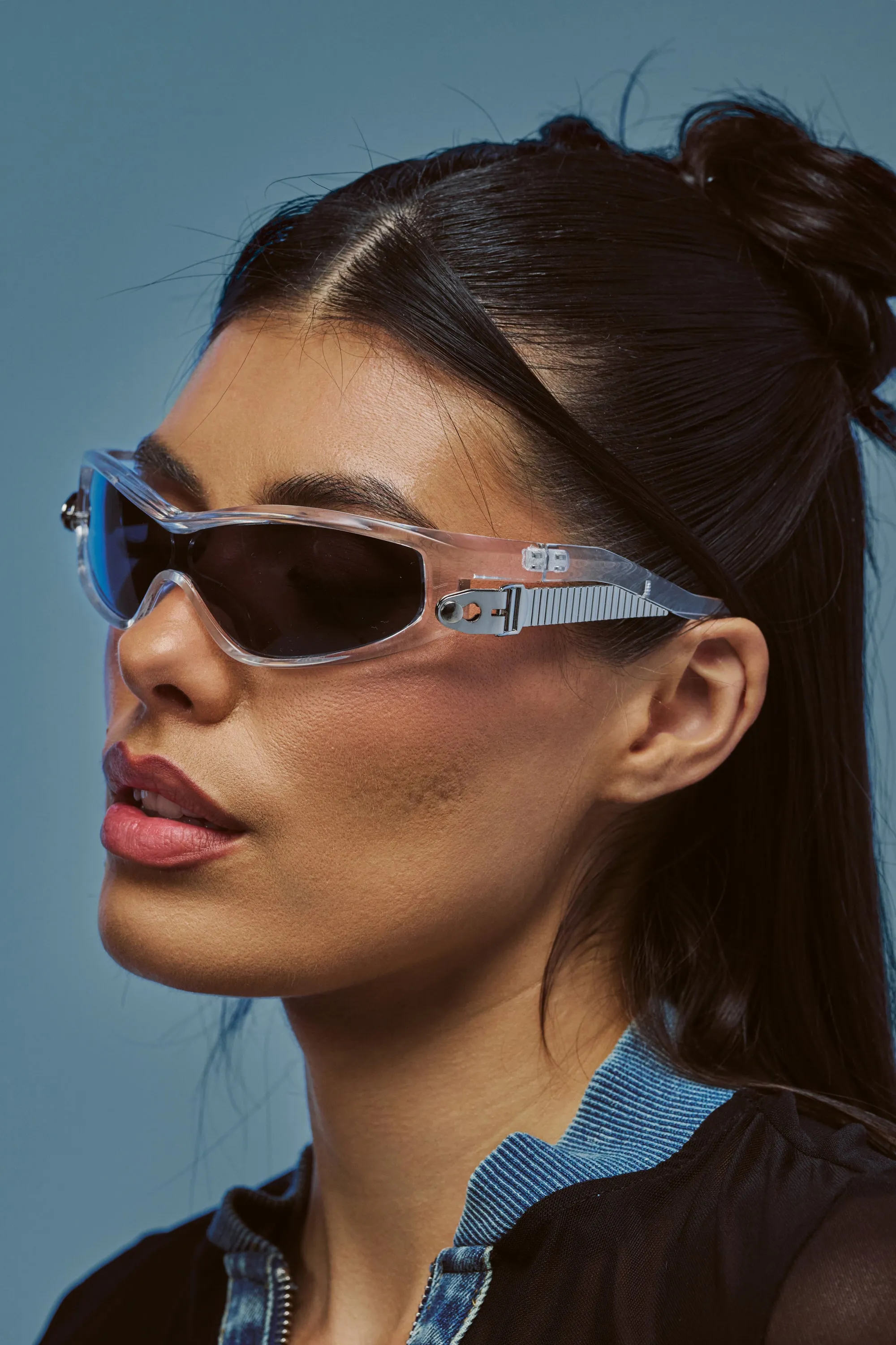 CLEAR CHAOS SUNGLASSES sold by AKIRA
