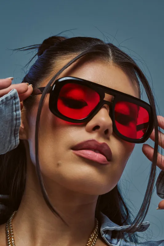 RED AND HOT SHIELD SUNGLASSES made by AKIRA