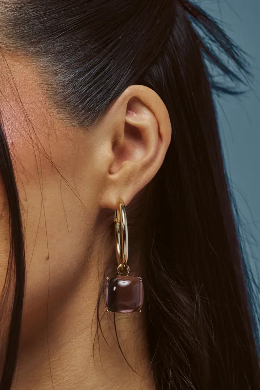 PURPLE HAZE DROP HOOPS made by AKIRA