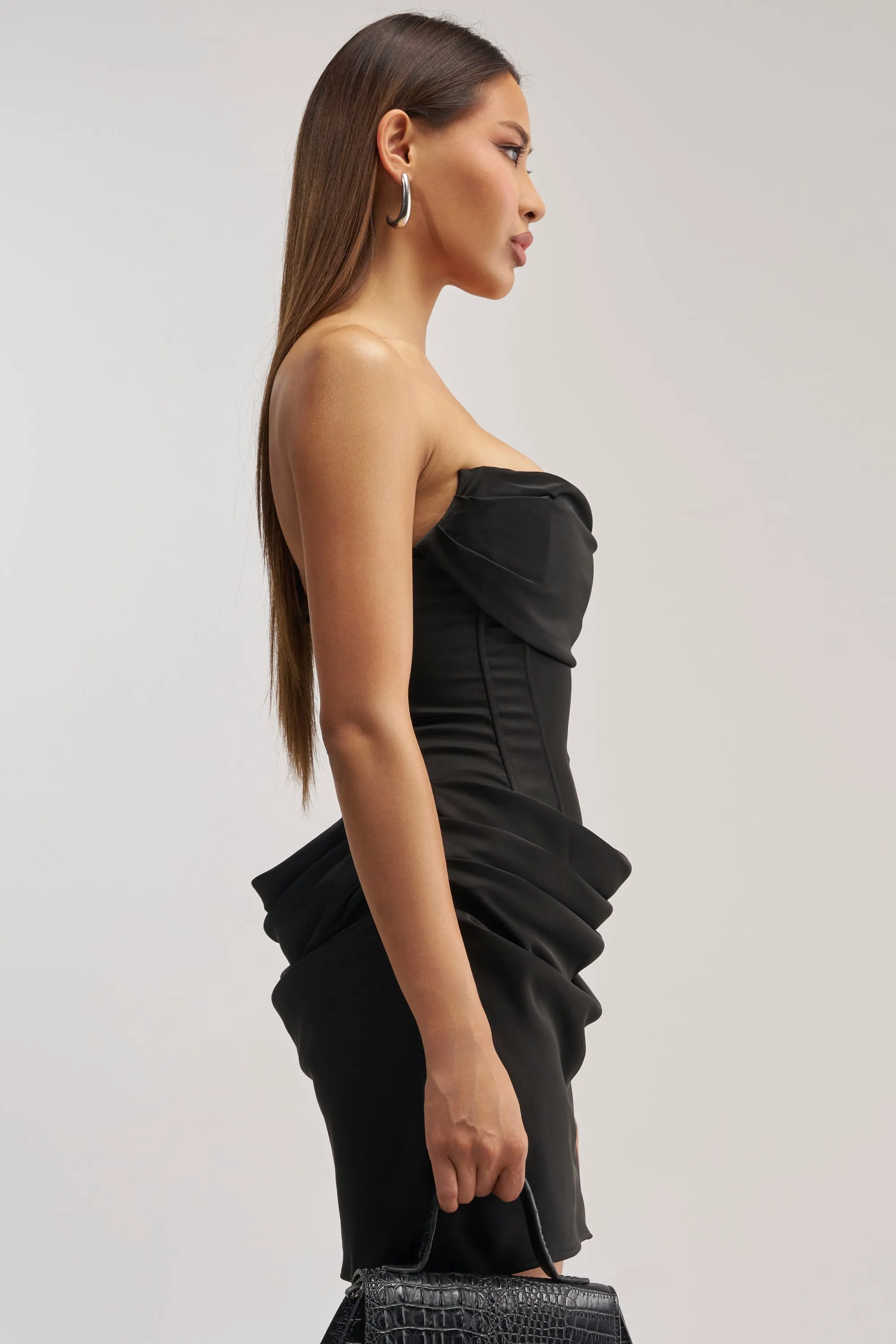 NO COMPETITION STRAPLESS SATIN MINI DRESS sold by AKIRA product image thumbnail 3
