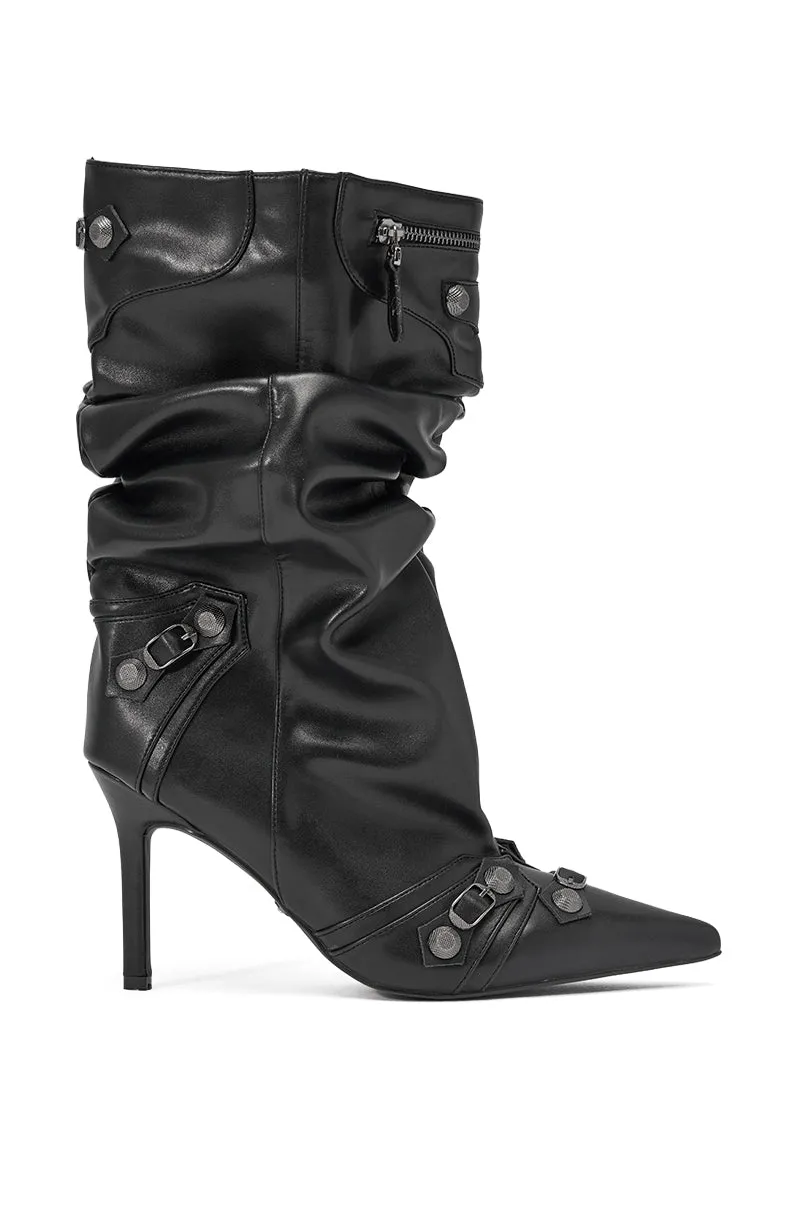 AZALEA WANG TESARA POINTED TOE HARDWARE EMBELLISHED BOOT sold by AKIRA product image thumbnail 4