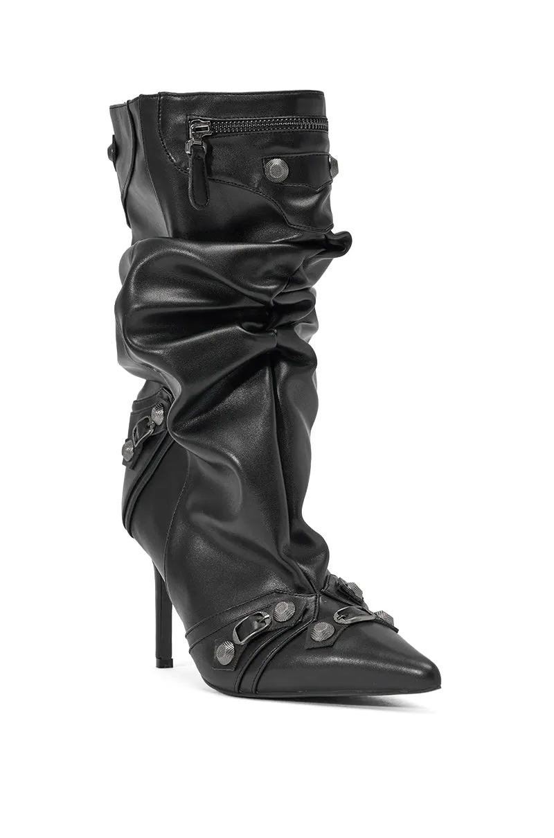AZALEA WANG TESARA POINTED TOE HARDWARE EMBELLISHED BOOT sold by AKIRA product image thumbnail 5