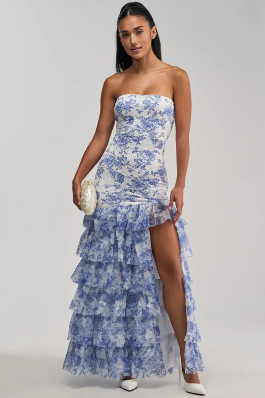 SWEET ESCAPE SEQUIN PATTERNED MAXI DRESS made by AKIRA
