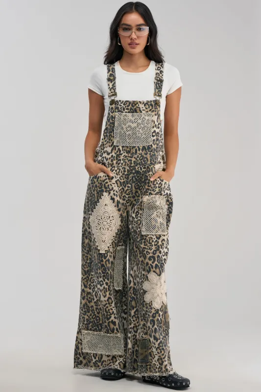 CATCH ME IN THE CITY LEOPARD OVERALLS made by AKIRA