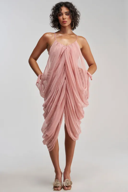VIVA LA VIDA MESH DRESS IN MAUVE made by AKIRA