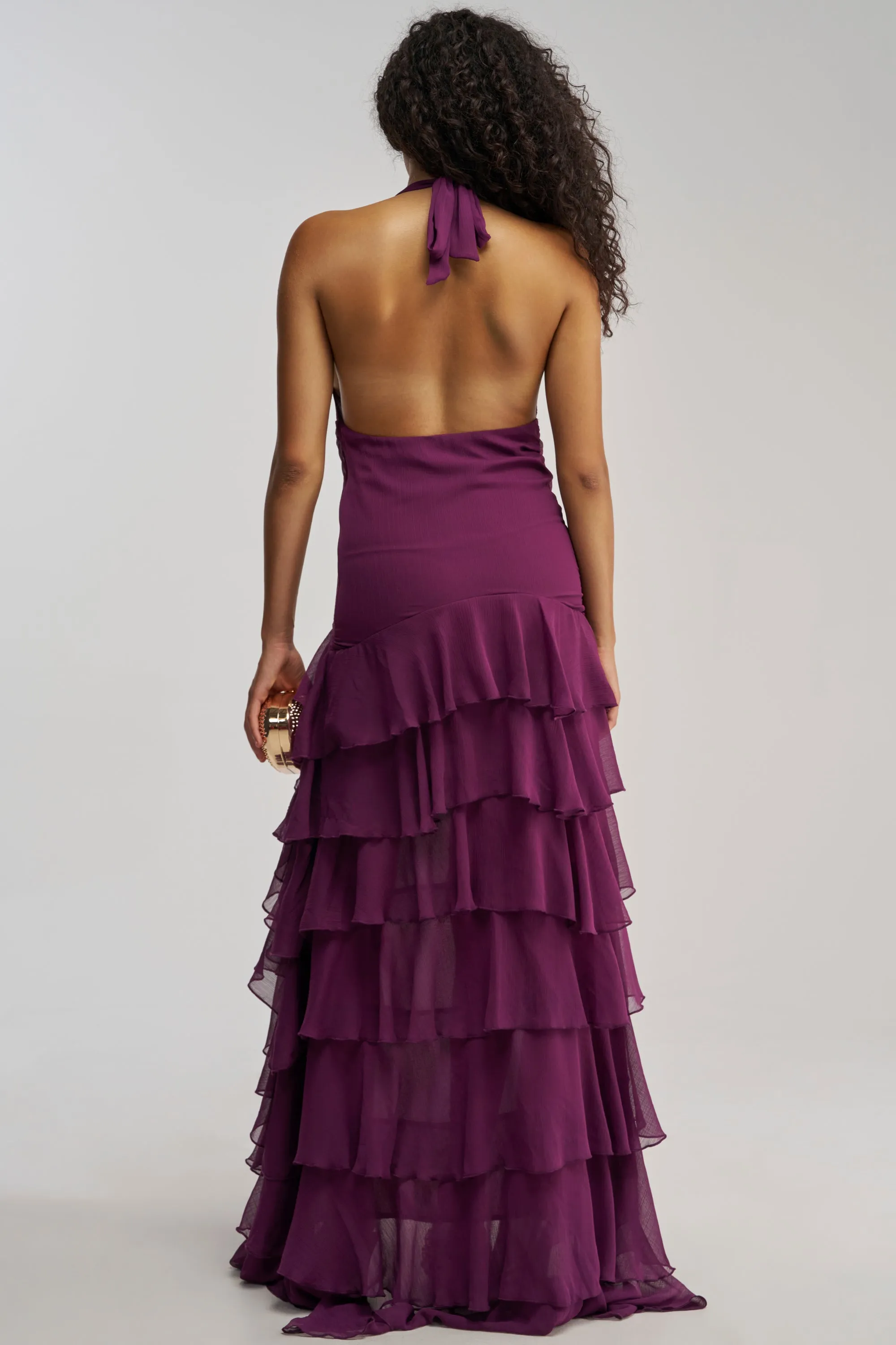 TO ALL MY FANS CHIFFON RUFFLE MAXI DRESS sold by AKIRA product image thumbnail 4