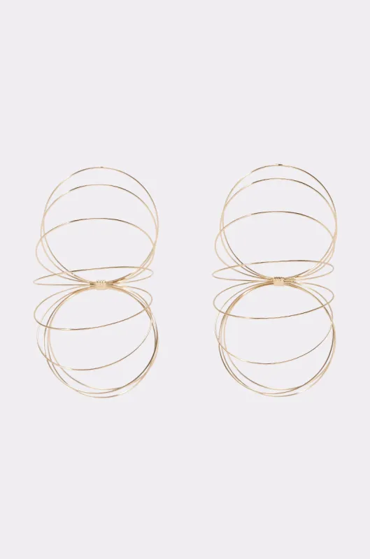 GOLD SLINKY EARRINGS made by AKIRA