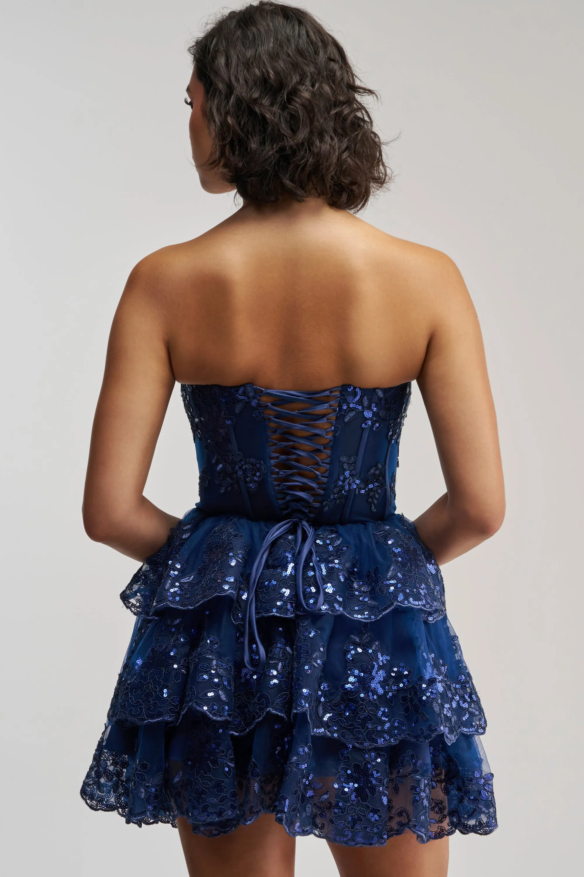 SUCH A FLIRTY GIRL STRAPLESS MINI DRESS IN NAVY sold by AKIRA product image thumbnail 4