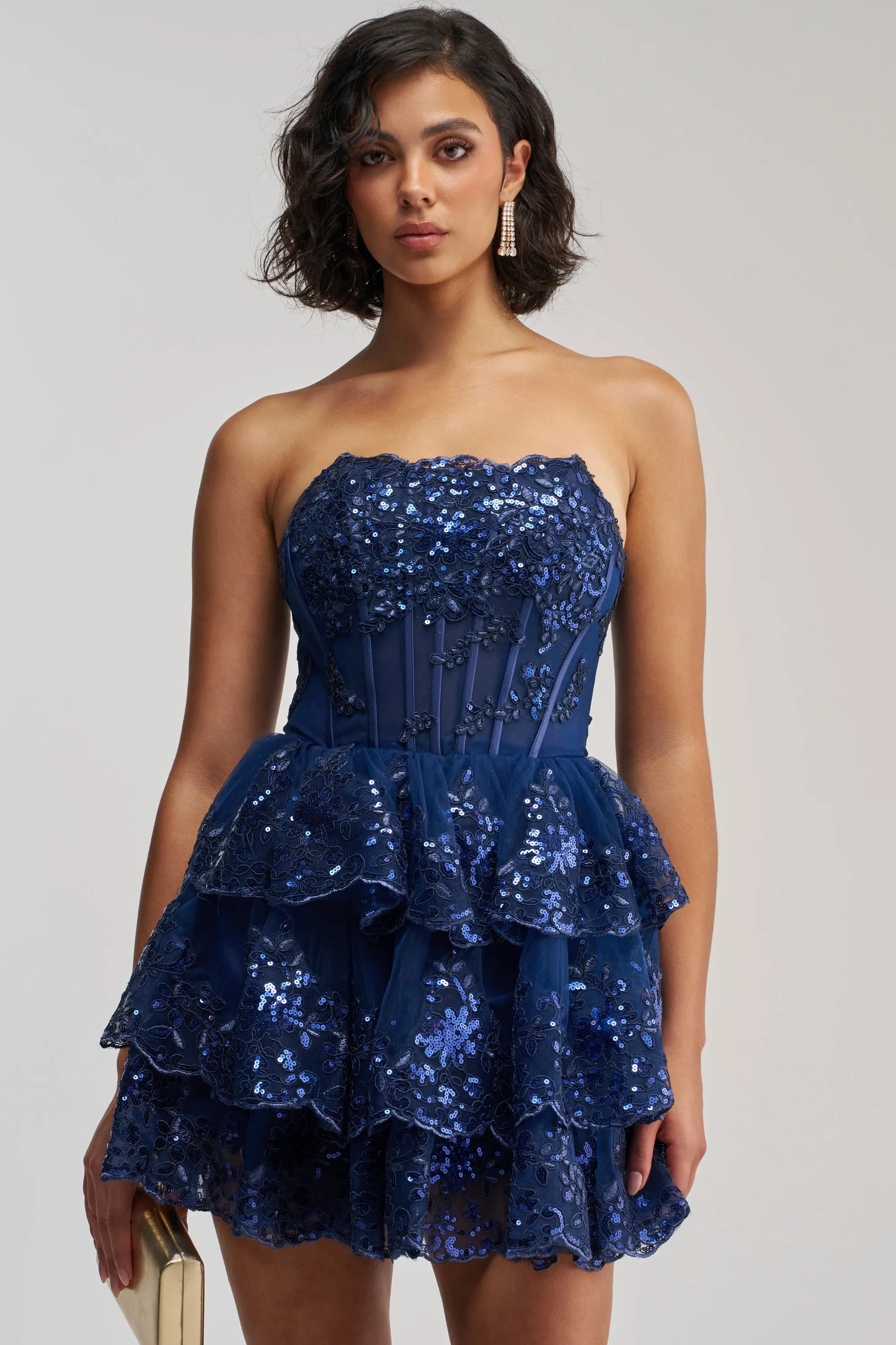 SUCH A FLIRTY GIRL STRAPLESS MINI DRESS IN NAVY sold by AKIRA product image thumbnail 2