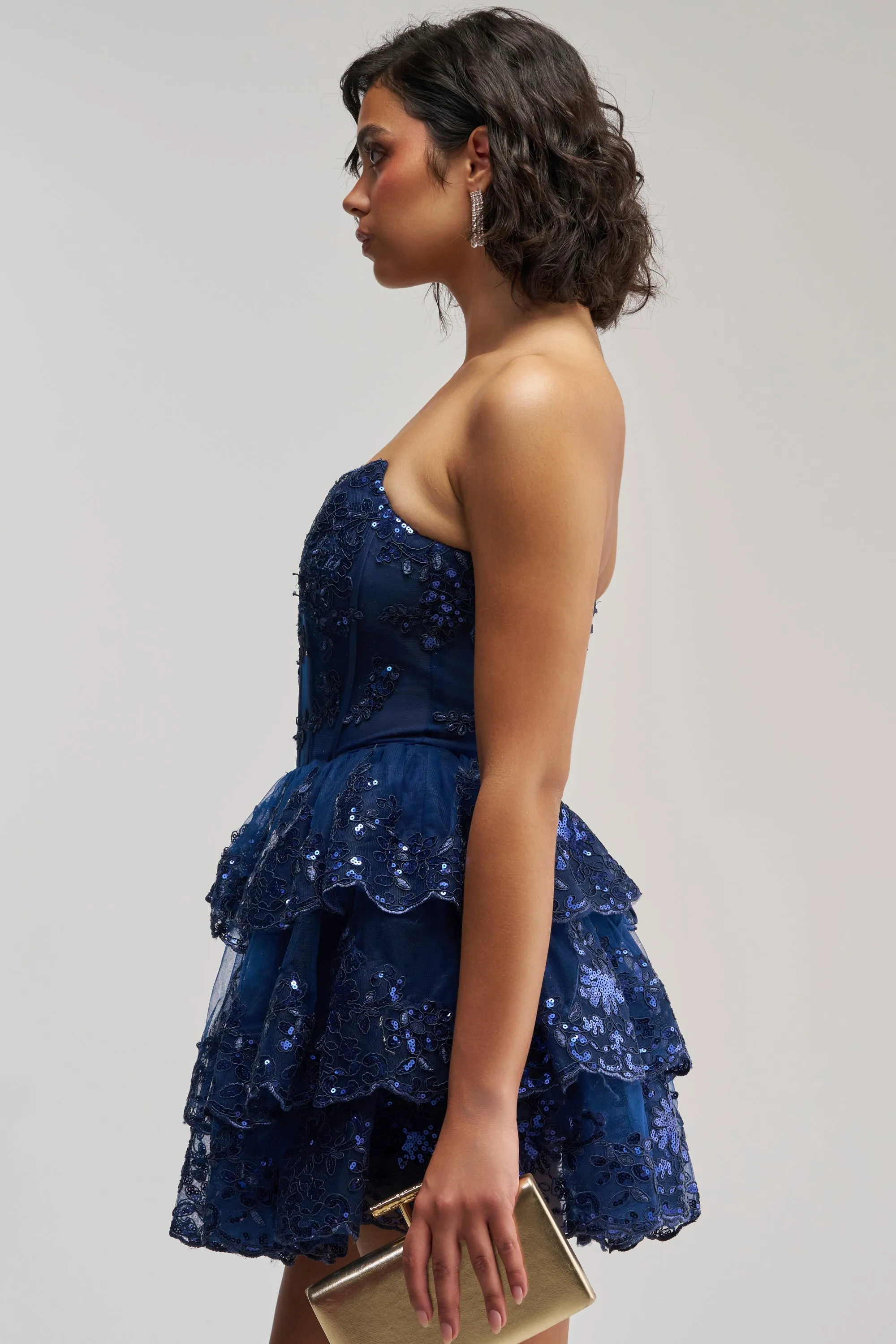 SUCH A FLIRTY GIRL STRAPLESS MINI DRESS IN NAVY sold by AKIRA product image thumbnail 3