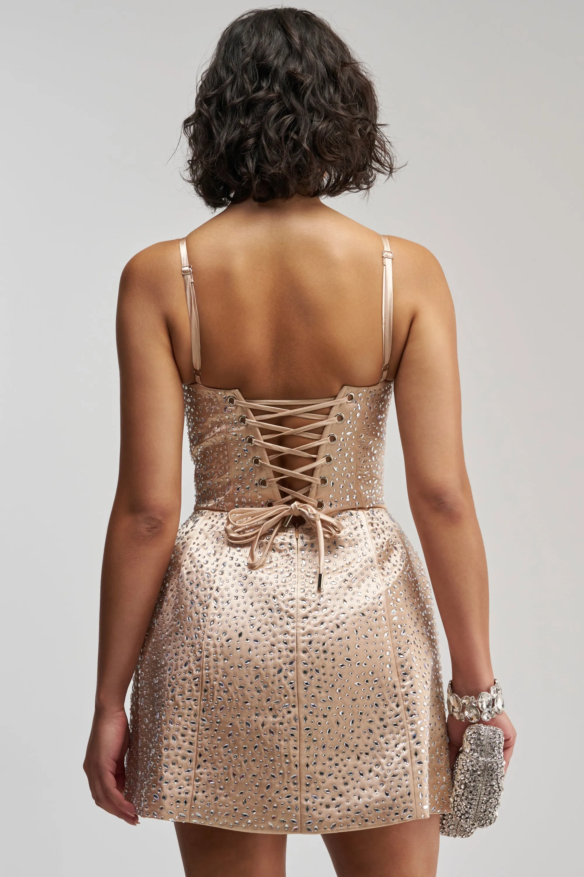 SAY HELLO RHINESTONE CORSET MINI DRESS sold by AKIRA product image thumbnail 4