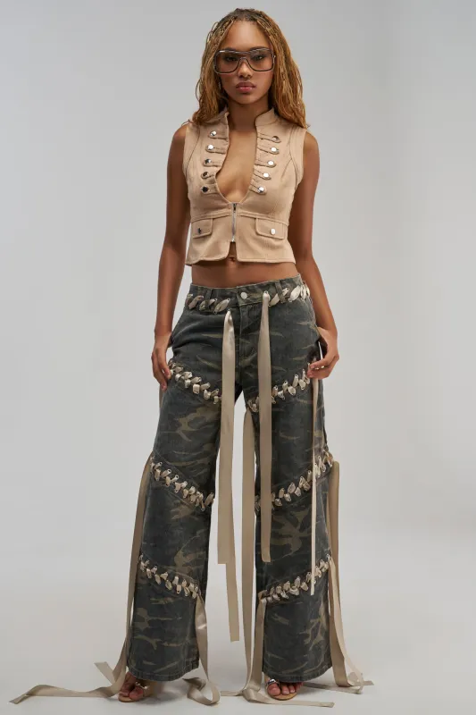 DOWN FOR SOME FUN CAMO PANT made by AKIRA
