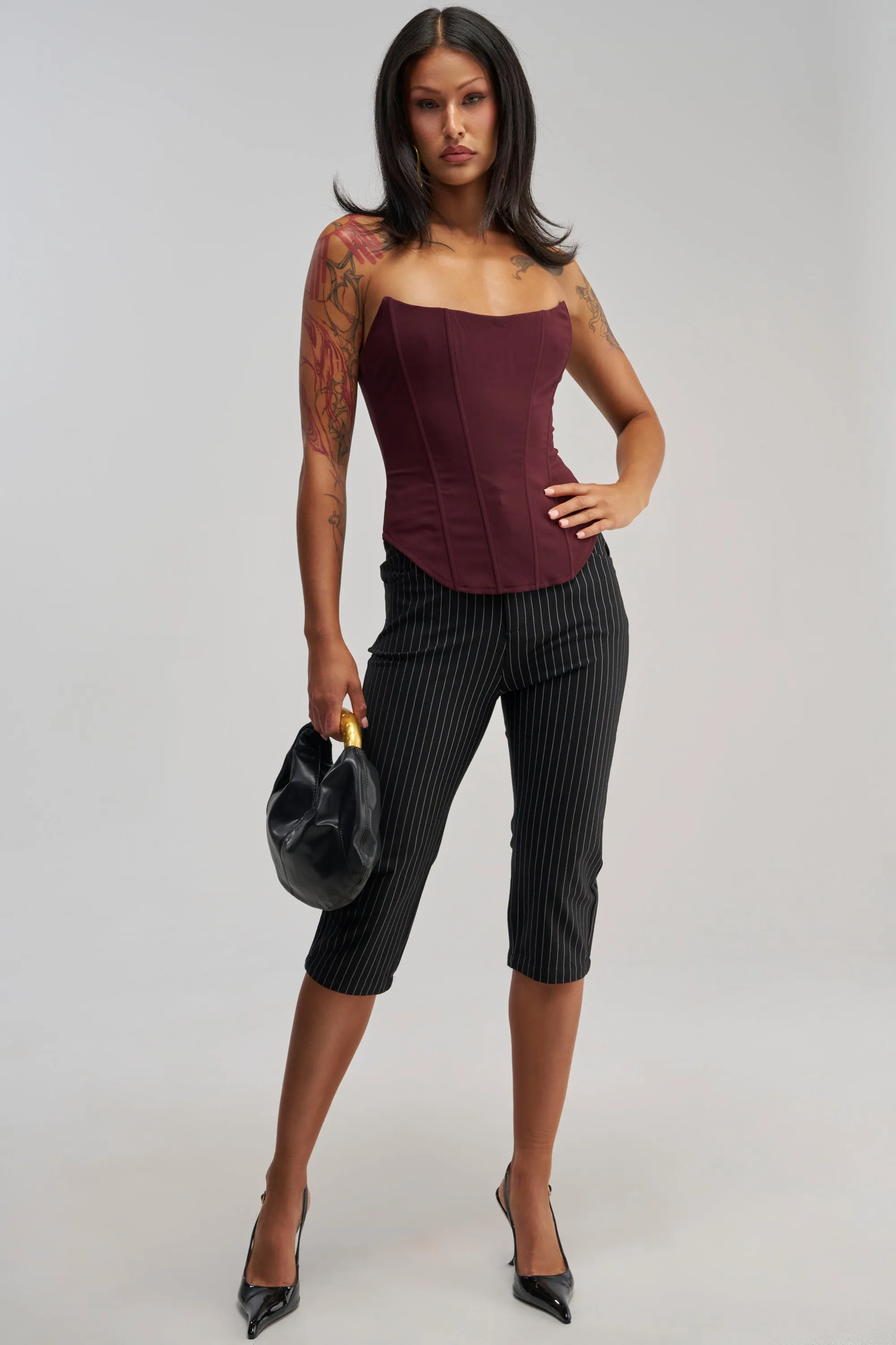 EVERYDAY LUXE CORSET IN BURGUNDY sold by AKIRA product image thumbnail 5