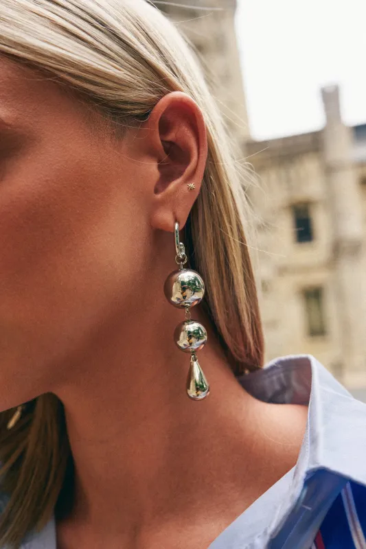 CHROME DROP EARRINGS made by AKIRA