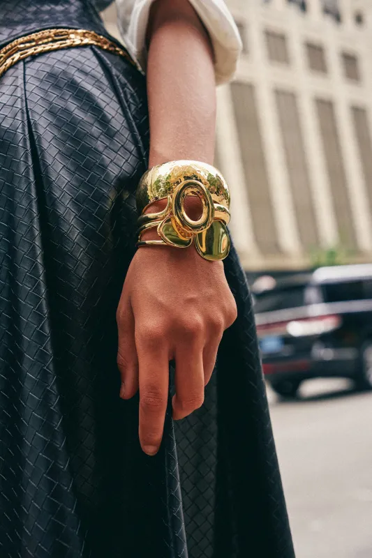 LIQUID GOLD BANGLE STACK made by AKIRA