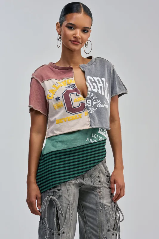 FIRST CLASS PATCHWORK TEE made by AKIRA